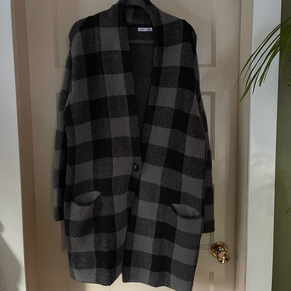 Dex plaid sweater jacket